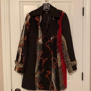 Neslay Paris jacquard and wool bohemian coat - Size XL